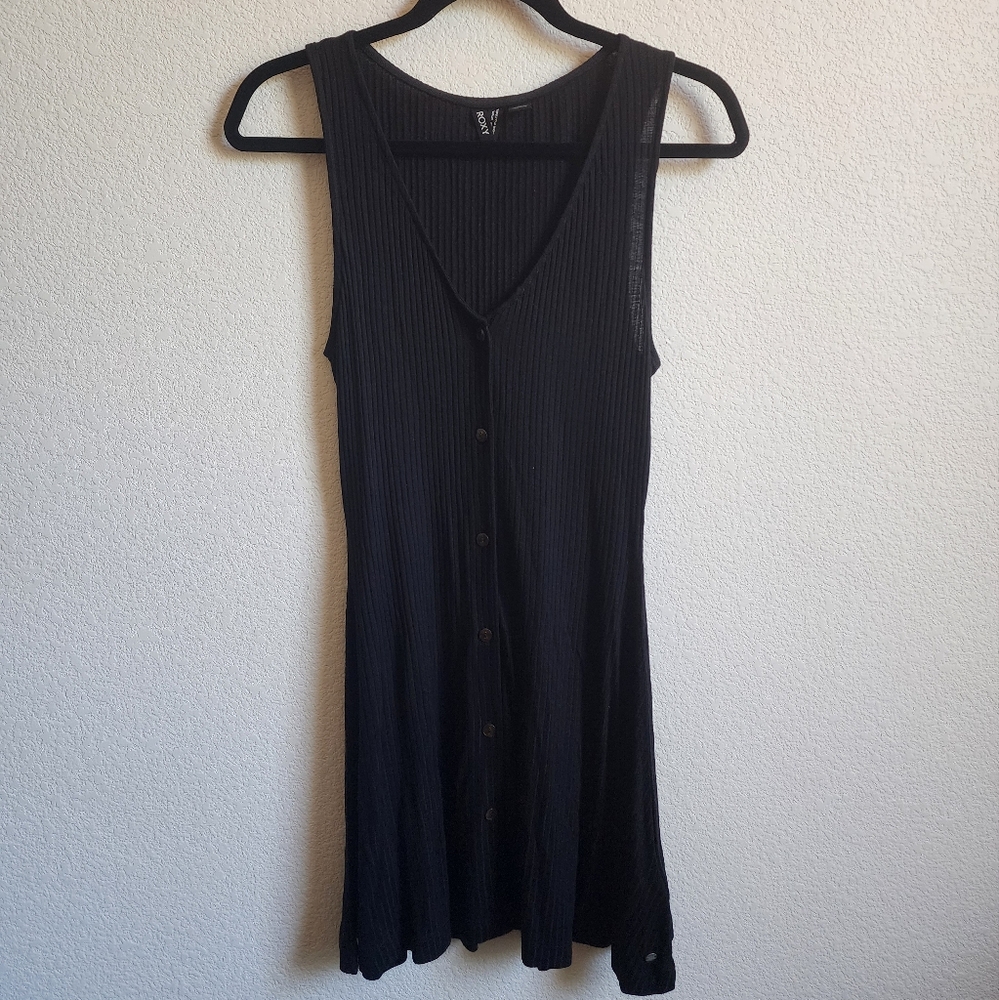 Roxy Black Ribbed Sleeveless Dress